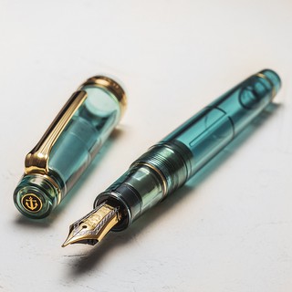Wancher(萬佳)限定 寫樂 Salior PG 21K Aqua Blue 明鏡止水 雙色尖 鋼筆