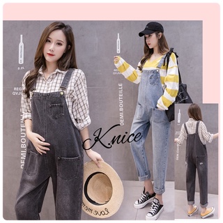 [ K.nice ]⭐️新品⭐️孕婦牛仔吊帶褲 時尚牛仔吊帶褲 牛仔褲