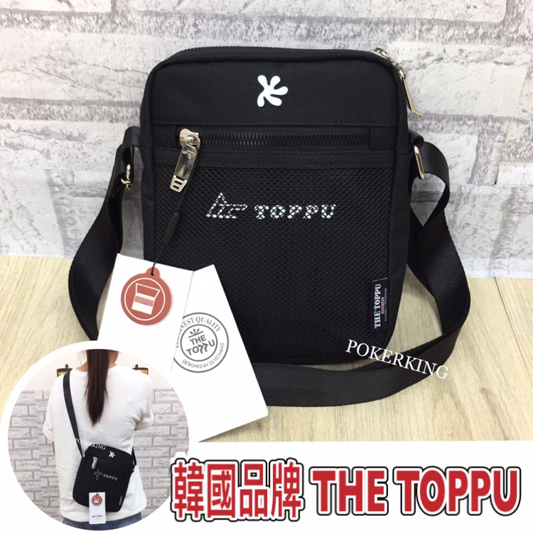 POKER📣(免運) 韓國品牌 THE TOPPU 直立式休閒款尼龍側背包 斜背包 男用包包 男生包包 女生包包 小包包