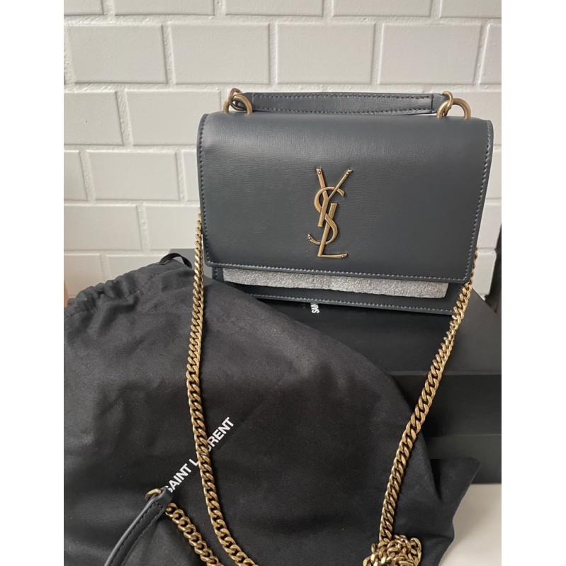 保證正品 如新品 YSL Saint Laurent Sunset mono 灰色