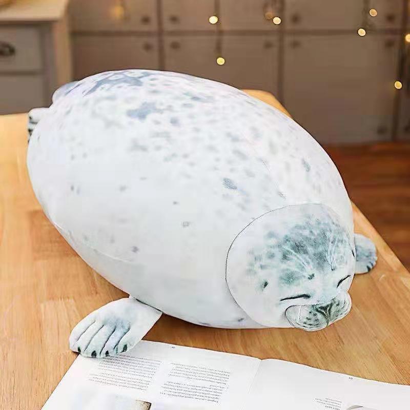 日本大阪海豹抱枕海遊館玩偶水族館可愛小海豹公仔毛絨玩具禮品女 蝦皮購物