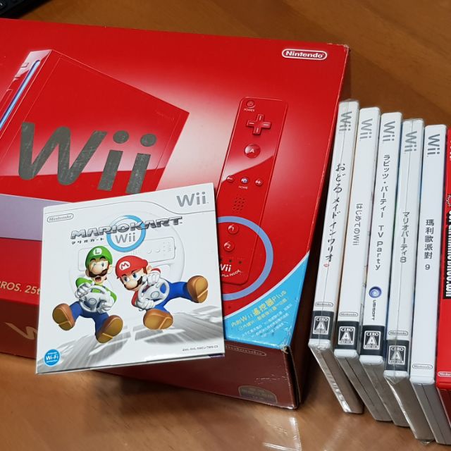 Wii 25週年紀念主機(內建第一代瑪莉歐) + 6片正版遊戲片 (二手保存良好)