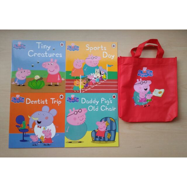正版Peppa pig 10 books 粉紅豬小妹佩佩豬套書附紅袋