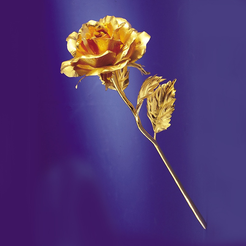 黃金 玫瑰花 贈精美卡片 母親節禮品 真正純金 一比一比例大朵的 純金玫瑰