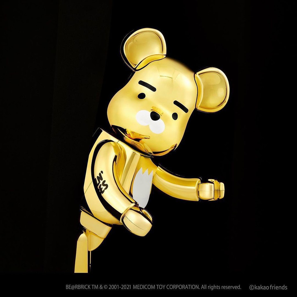 Kakao Friends Ryan X Bearbrick 聯名款電鍍熊1000 韓國限定限量購買現貨在台 蝦皮購物
