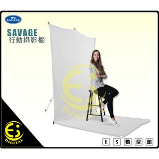 ES數位 免運Savage 1.52m x 3.66m kit 行動背景架套件含腳架 行動背景架 無縫背景布 行動攝影棚