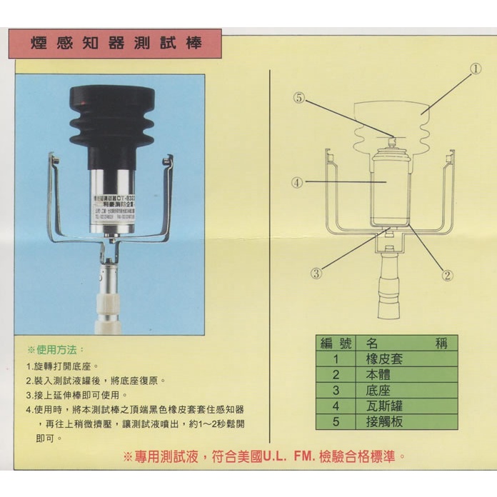 旭成牌偵煙感知器測試棒 探測棒(3.5米桿) 台製