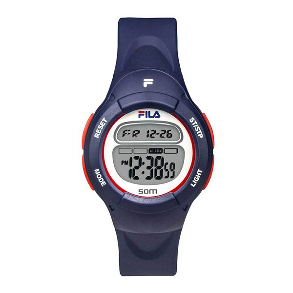 【FILA 斐樂】簡約設計兒童電子腕錶-帥氣藍/38-213-001/台灣總代理公司貨享兩年保固