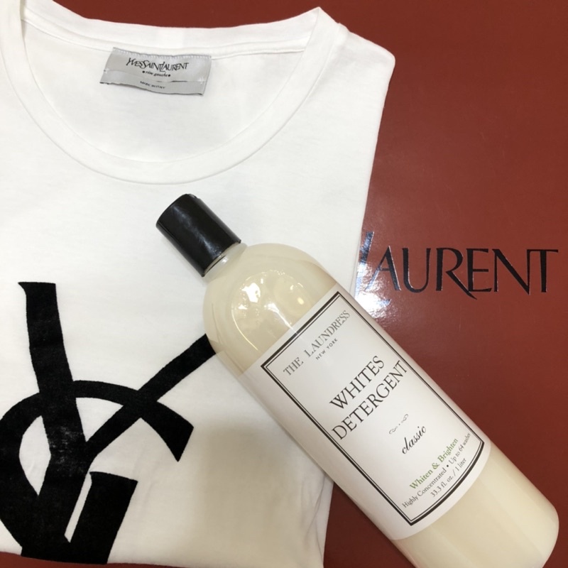 真品YSL logo 短袖白色T恤/t-shirt/短T/短袖上衣/Saint Laurent/經典款/法國精品/聖羅蘭