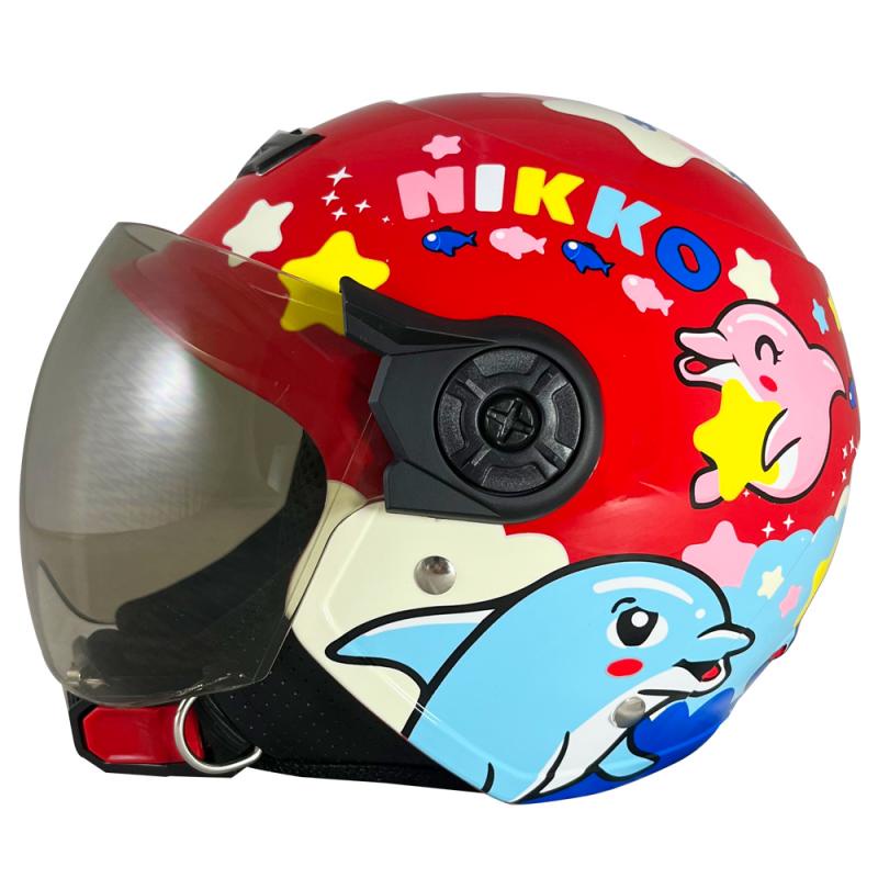 Nikko N-506兒童安全帽 海豚Holiday樂園 蘋果汽水 兒童帽 3/4罩