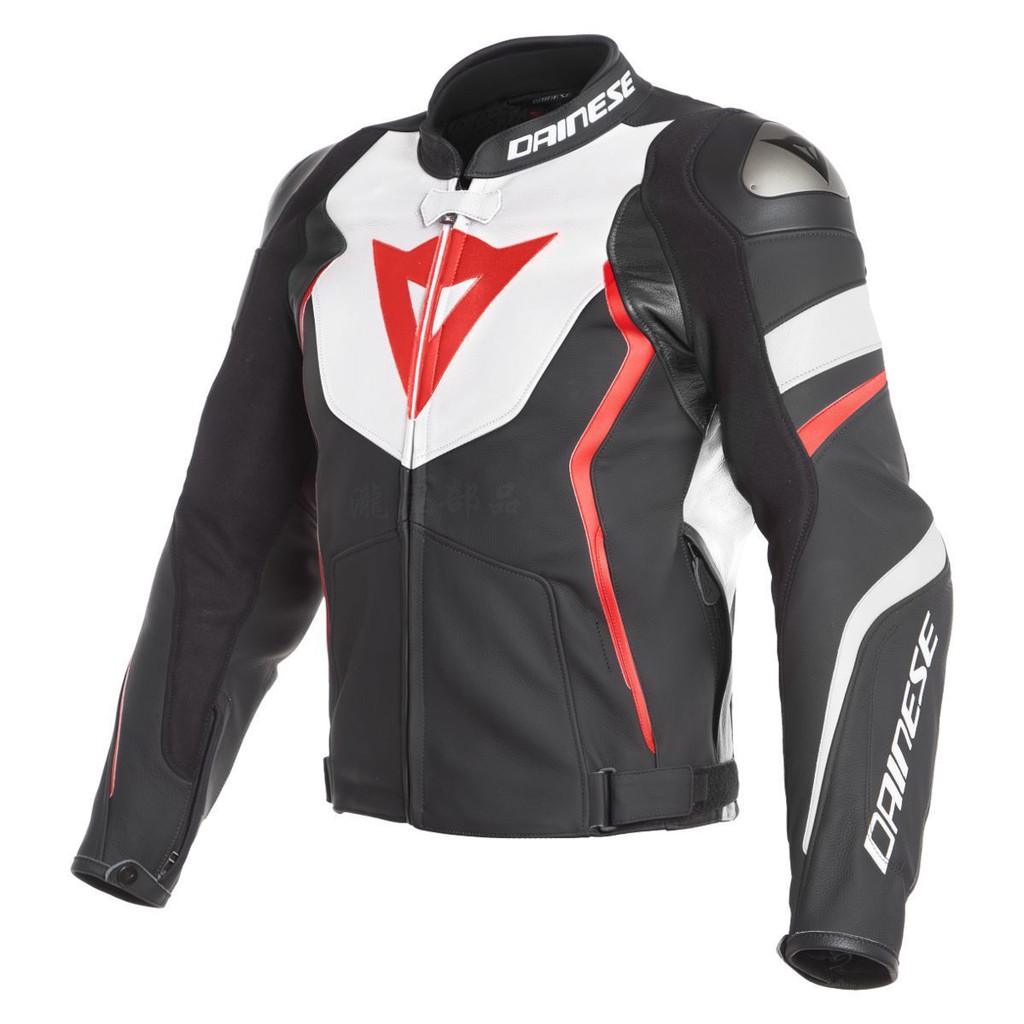 瀧澤部品 義大利 DAINESE 丹尼斯 AVRO 4 LEATHER 黑白紅 四季防摔皮衣 鋁滑塊雙肩 內裡可拆 競技