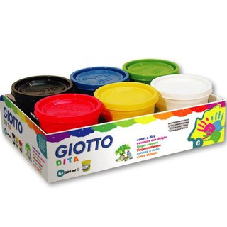 促銷【義大利GIOTTO】幼兒安全手指膏(6色)200ml，送拋棄式畫衣一件