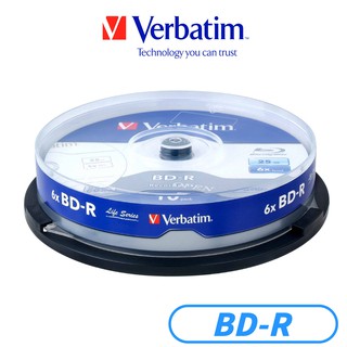 【Verbatim威寶】BD-R 25GB 6X 10片桶裝 光碟 藍光片 藍光碟片