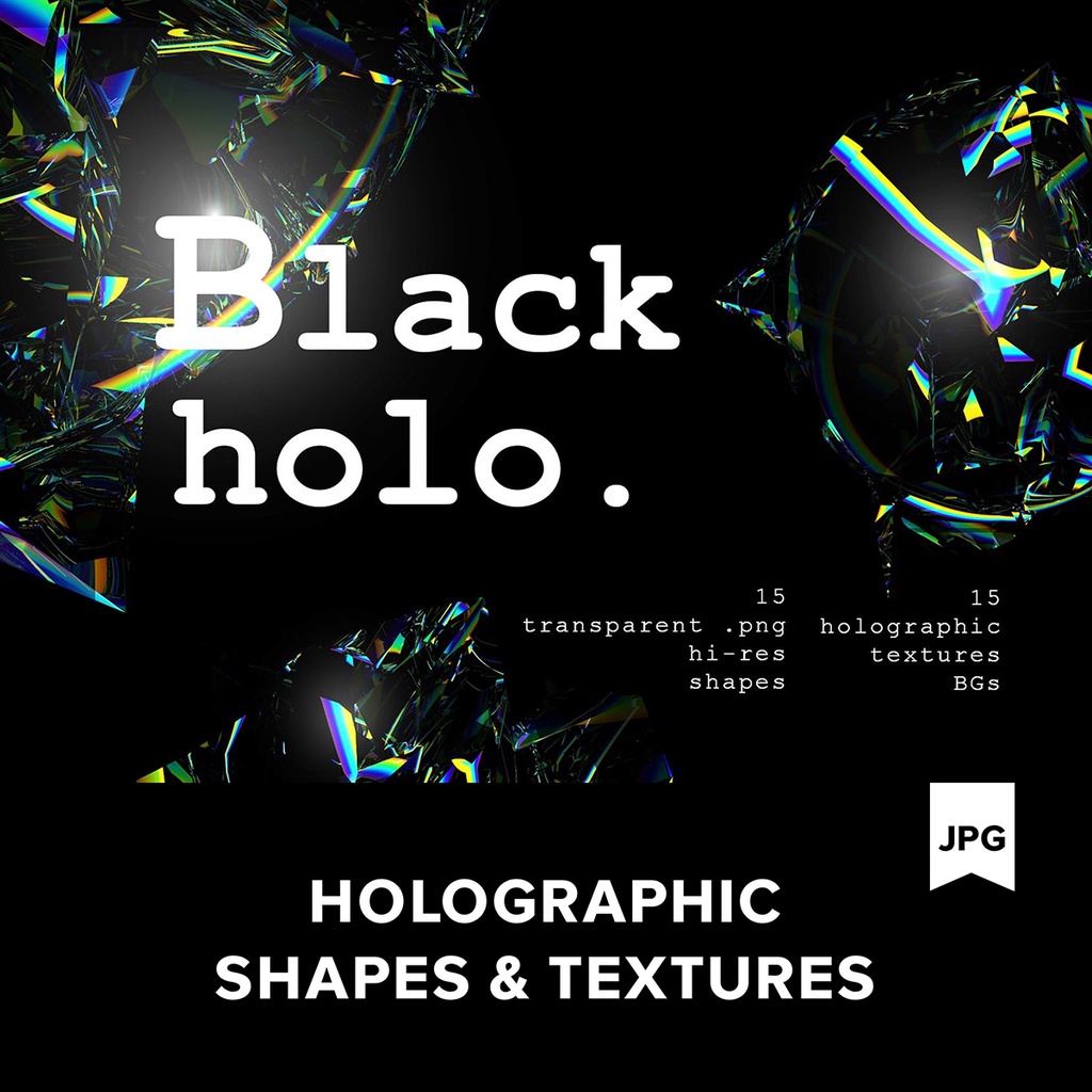 Holographic Shapes Textures 鐳射虹彩玻璃背景紋理.B2020042203
