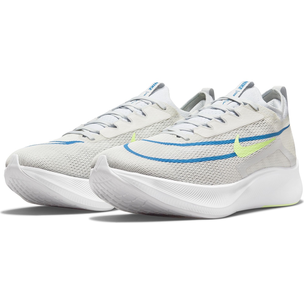 NIKE 耐吉2201男鞋運動鞋 慢跑鞋 緩震 ZOOM FLY 4 白綠 CT2392100