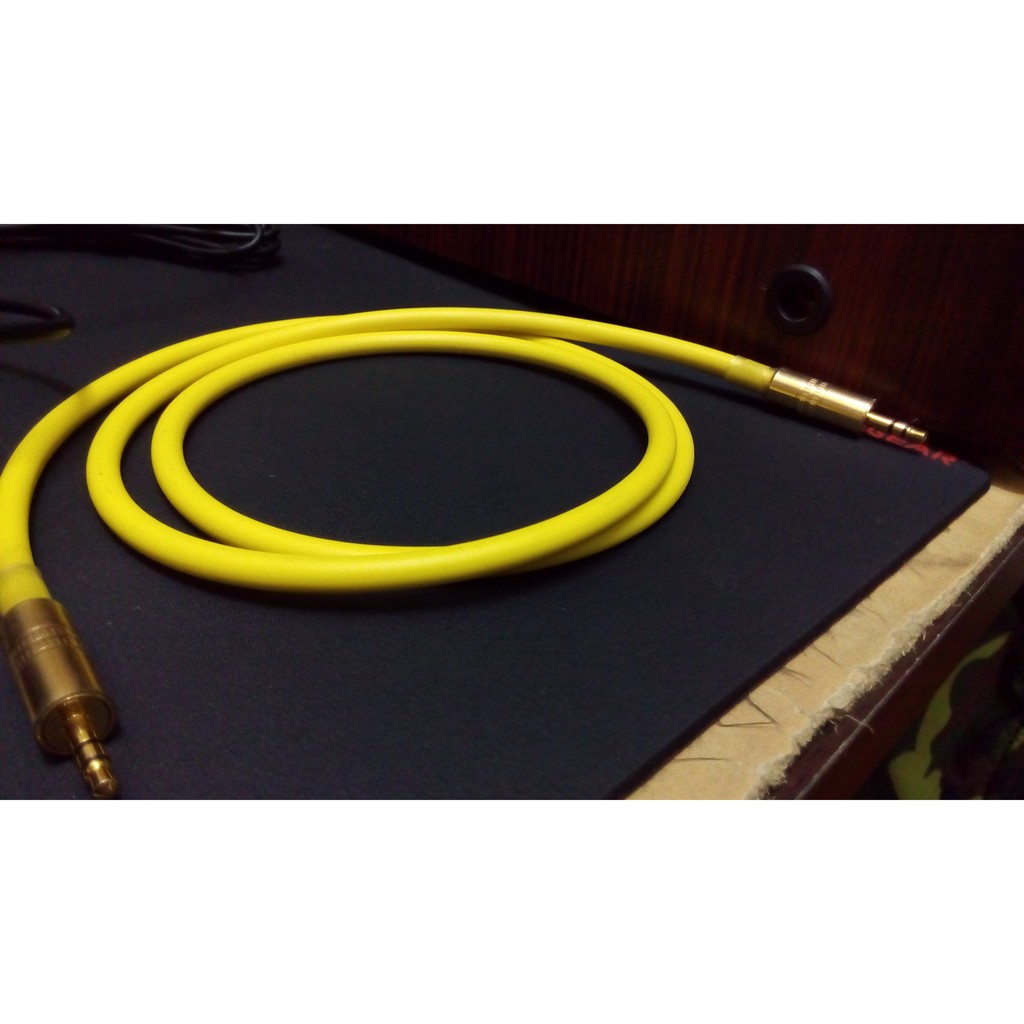 CANARE L-2T2S  黃色 audio 3.5 to 3.5 對錄線  長度 : １M(公尺)  耳機 耳擴