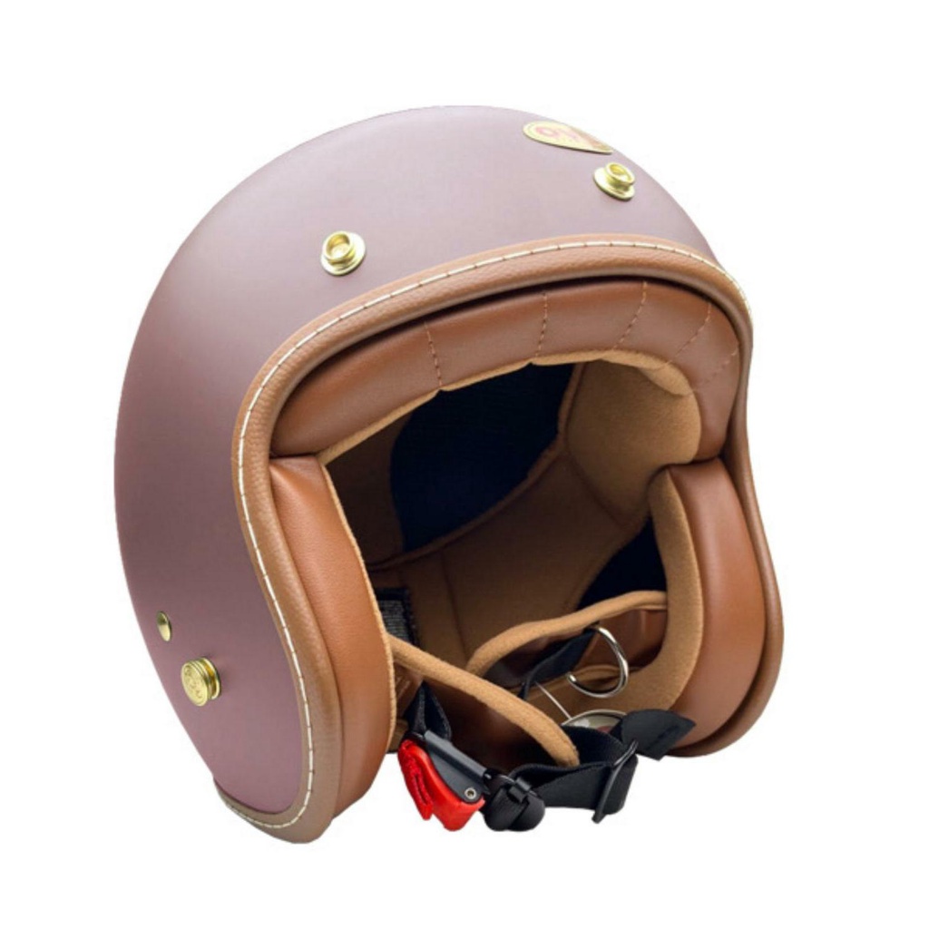 EVO 安全帽 TA502 TA502S LUXURIOUS奢華 消法國粉 車縫線邊條 金屬齒排釦 全可拆 半罩 安全帽