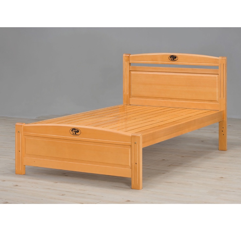 板橋區家具，J93-5 安麗檜木色3.5尺單人床架(實木床板)，大台北都會區免運費