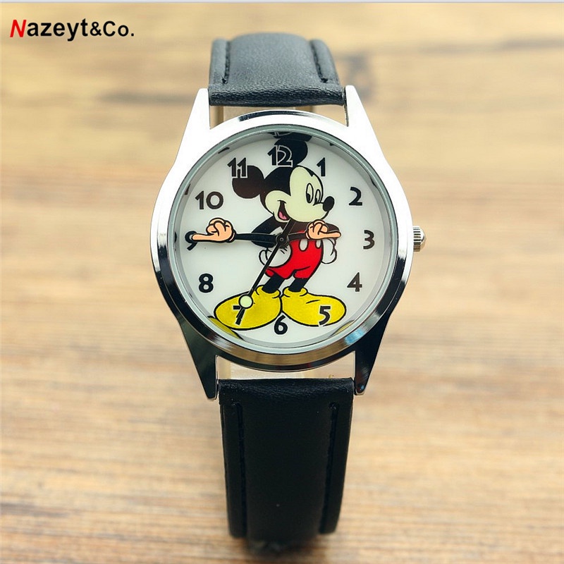 迪士尼兒童卡通米奇米老鼠石英手錶