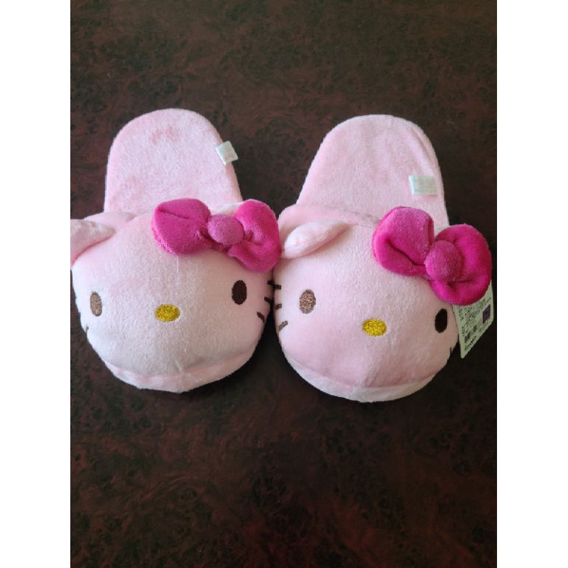 全新三麗鷗 Hello Kitty 粉色室內絨布拖鞋  尺寸26cm
