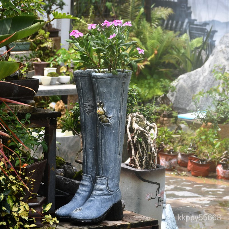 【免運】牛仔背包鞋子花盆庭院裝飾創意多肉植物個性花器花瓶盆栽花園擺件園藝擺件 園藝裝飾 裝飾擺件 庭院裝飾