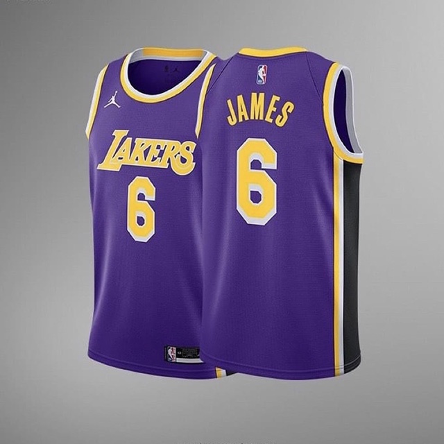 NIKE SWINGMAN JERSEY NBA 球衣 紫 湖人 JAMES CV9481-513 球迷版