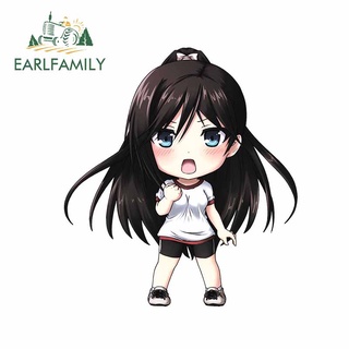 EARLFAMILY 13cm x 11.9cm 女孩 DIY 貼花塗鴉汽車貼紙有吸引力的防水魚船露營車車門 JDM 貼