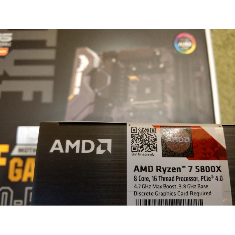 AMD 5800X +ASUS TUF GAMING X570-PLUS $1500 黑貓宅配到府