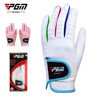PGM 高爾夫手套 高爾夫球兒童手套護外運動超細纖維布高爾夫球手套透氣防滑手套壹雙 2 色 ST010