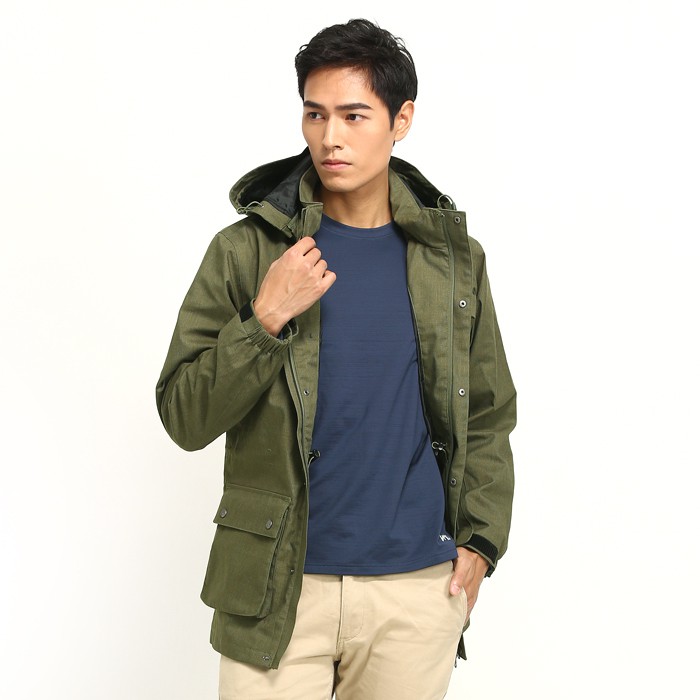 【ZMO】男防風雨風衣外套-銅綠色