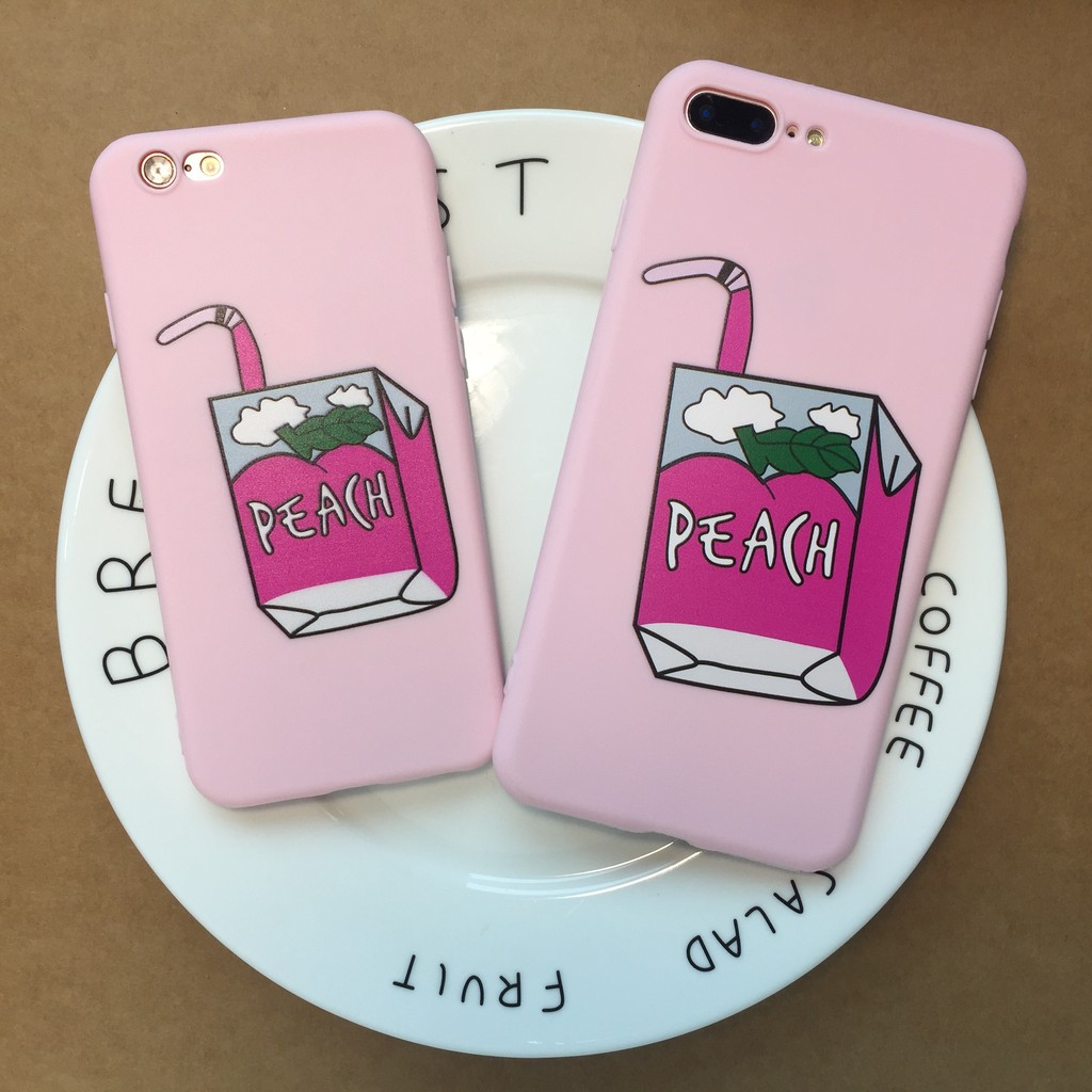 《A23》絕版現貨 iPhone6/iPhone7/plus手機殼 軟殼 膠殼 鋁箔包 飲料 桃子 粉色