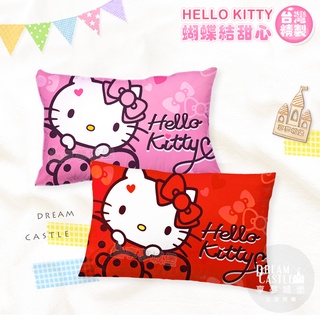 享夢城堡 中枕63x45cm-HELLO KITTY 蝴蝶結甜心-粉.紅