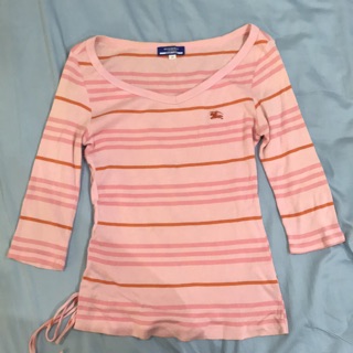二手真品 Burberry Blue Label粉紅色棉質上衣