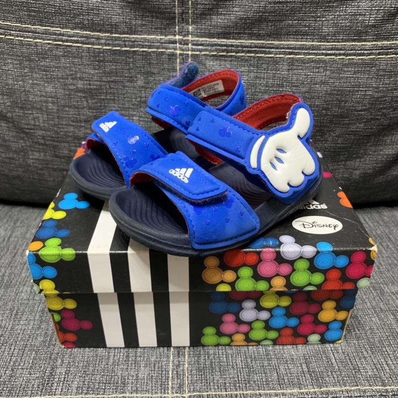 二手adidas嬰幼兒藍色米奇涼鞋童鞋JP13/CHN12