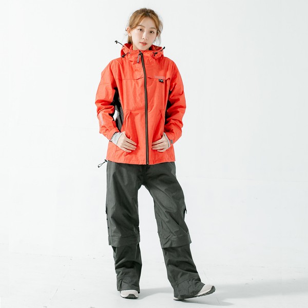 [安信騎士] BRIGHTDAY Aero 9項專利 透氣 兩件式 風雨衣 橘紅 雨衣 A9