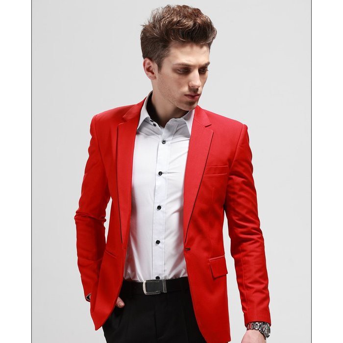 🌹手舞足蹈舞蹈用品🌹*表演服裝外套*修身男用紅色西裝外套購買價$2000元/出租價$600元