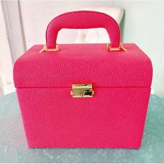 桃紅皮革化妝箱 化妝箱 男方訂婚十二禮 結婚用品【皇家結婚用品百貨】