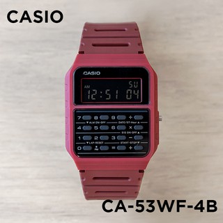 【金臺鐘錶】CASIO卡西歐 CA-53WF-4B(紅X黑) 復古計算機電子錶 (黑色的反轉液晶)