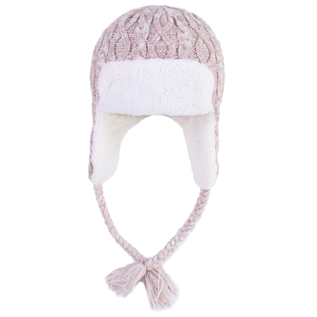 Connectyle 女式女童冬季無簷小便帽羊毛襯裡耳罩針織電纜保暖骷髏日常無簷小便帽
