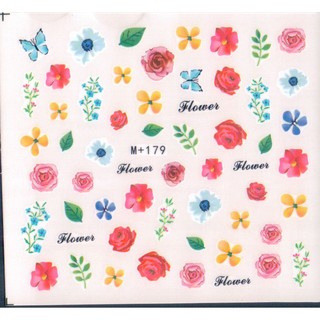 《Dear34》水轉印指甲貼紙M+179水彩薔薇花朵