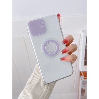 滑動相機蓋透明手機殼附帶指環支架 iPhone 12