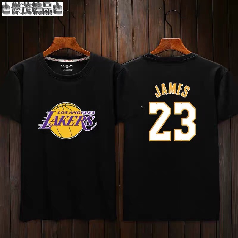 🔥詹皇LeBron James詹姆士詹姆斯短袖純棉T恤上衣🔥NBA球衣湖人隊運動籃球衣圓領T衣服T-shirt男B883