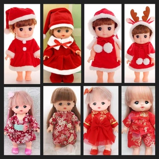【小黑妞】小美樂bjd30cm娃娃衣服帽襪靴鞋配件【聖誕耶誕新年】耶誕裝新年唐裝棉襖麋鹿雪人雪花【臺灣出貨】