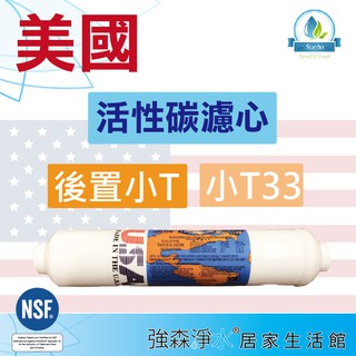 【強森淨水】 10英吋 Omnipure USA美製 活性碳濾心 NSF RO純水機淨水器 小T後置濾心