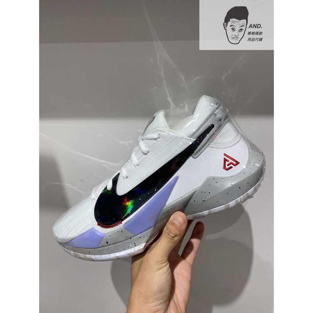 【AND.】NIKE ZOOM FREAK 2 白灰紫 皮革 字母哥 籃球鞋 運動 穿搭 男款 CK5825-100