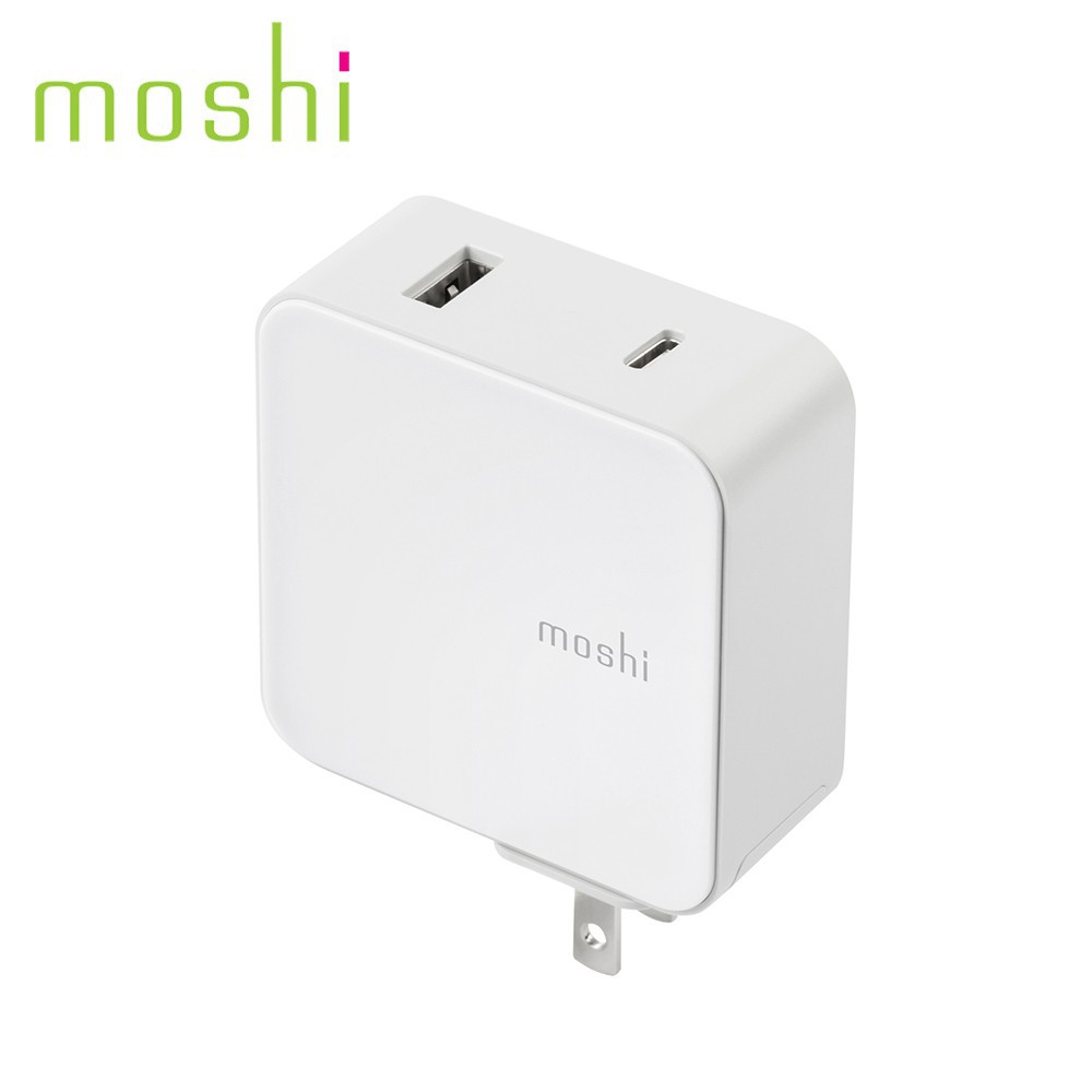 Moshi ProGeo大功率PD快充 42W 旅充頭 Type-C/USB 雙口高效充電插座/旅充 現貨 廠商直送