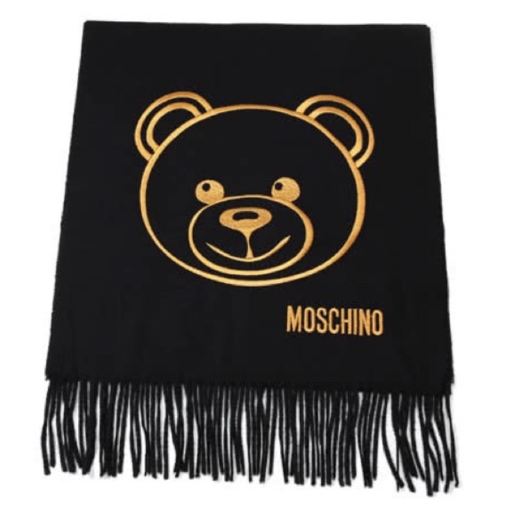 【全新100%正品】義大利 MOSCHINO 泰迪熊圍巾 100% 羊毛 #30627 現貨