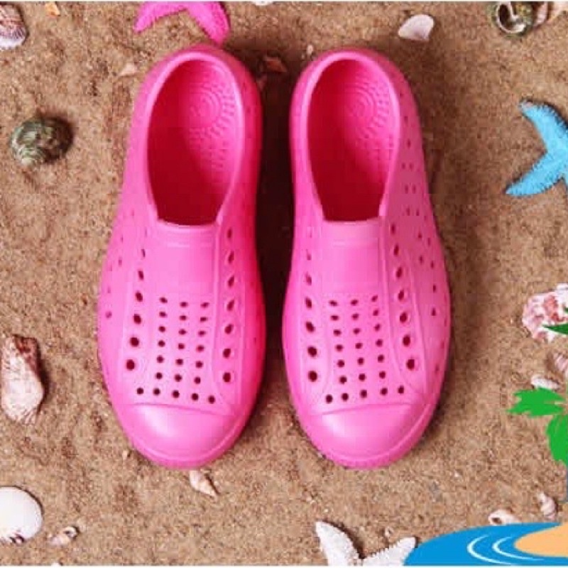 二手 女童 洞洞鞋沙灘涼鞋透氣女童鞋 粉色