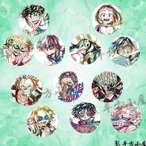 我的英雄學院 徽章 胸章 綠谷 爆豪 轟 御茶子 飯田天哉 切島 蛙吹 上鳴電氣 死柄木弔 荼毘 渡我被身子 動漫周邊