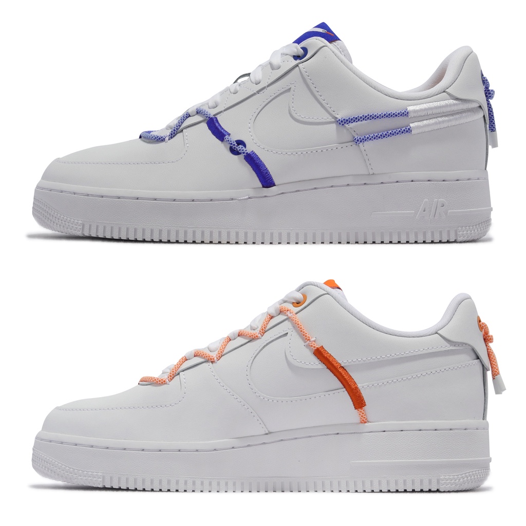 Nike 休閒鞋 Air Force 1 07 LX 白 橘藍 女鞋 男鞋 抽繩 AF1 ACS DH4408-100